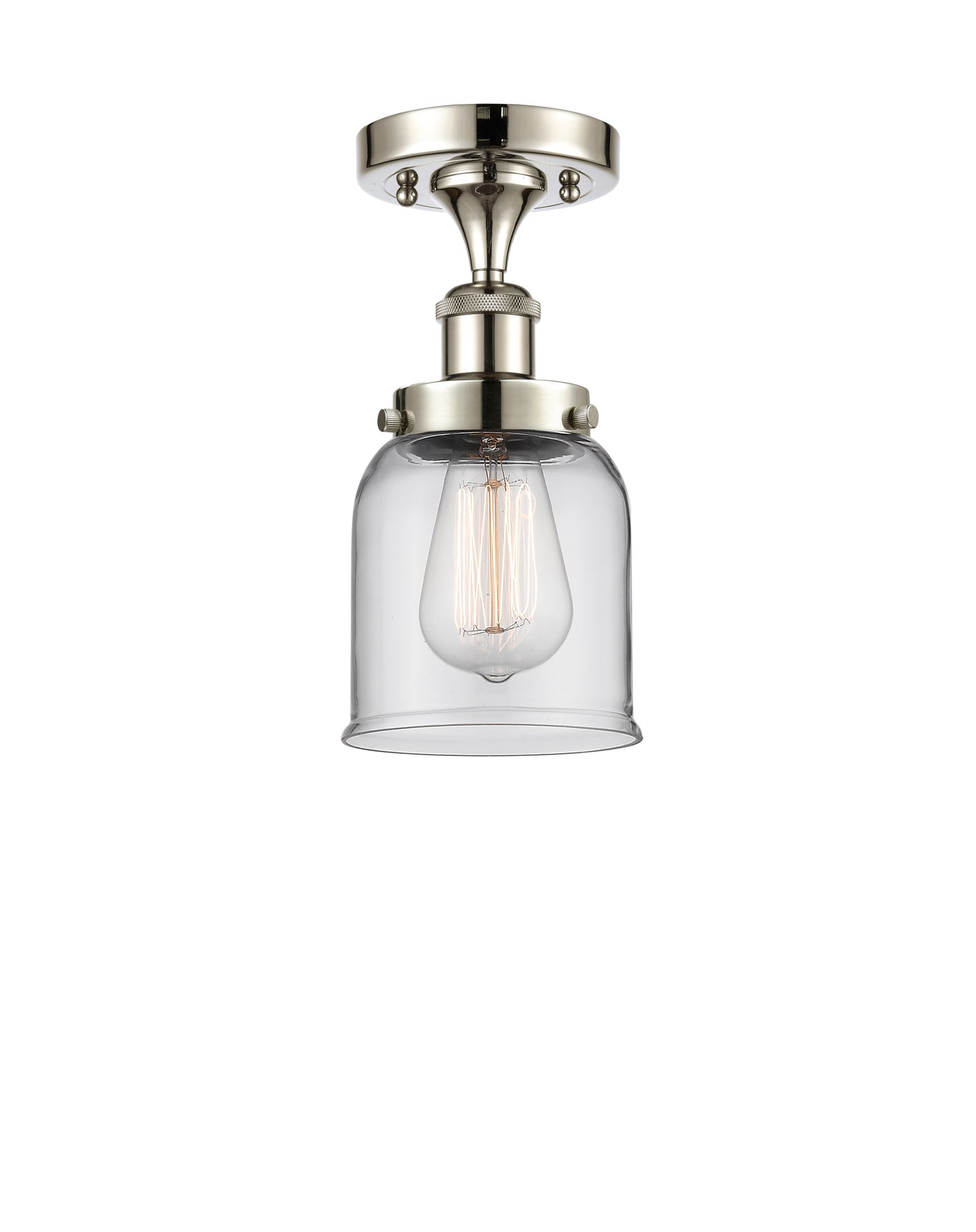 Edison Semi-Flush Mount Cast Brass Finish