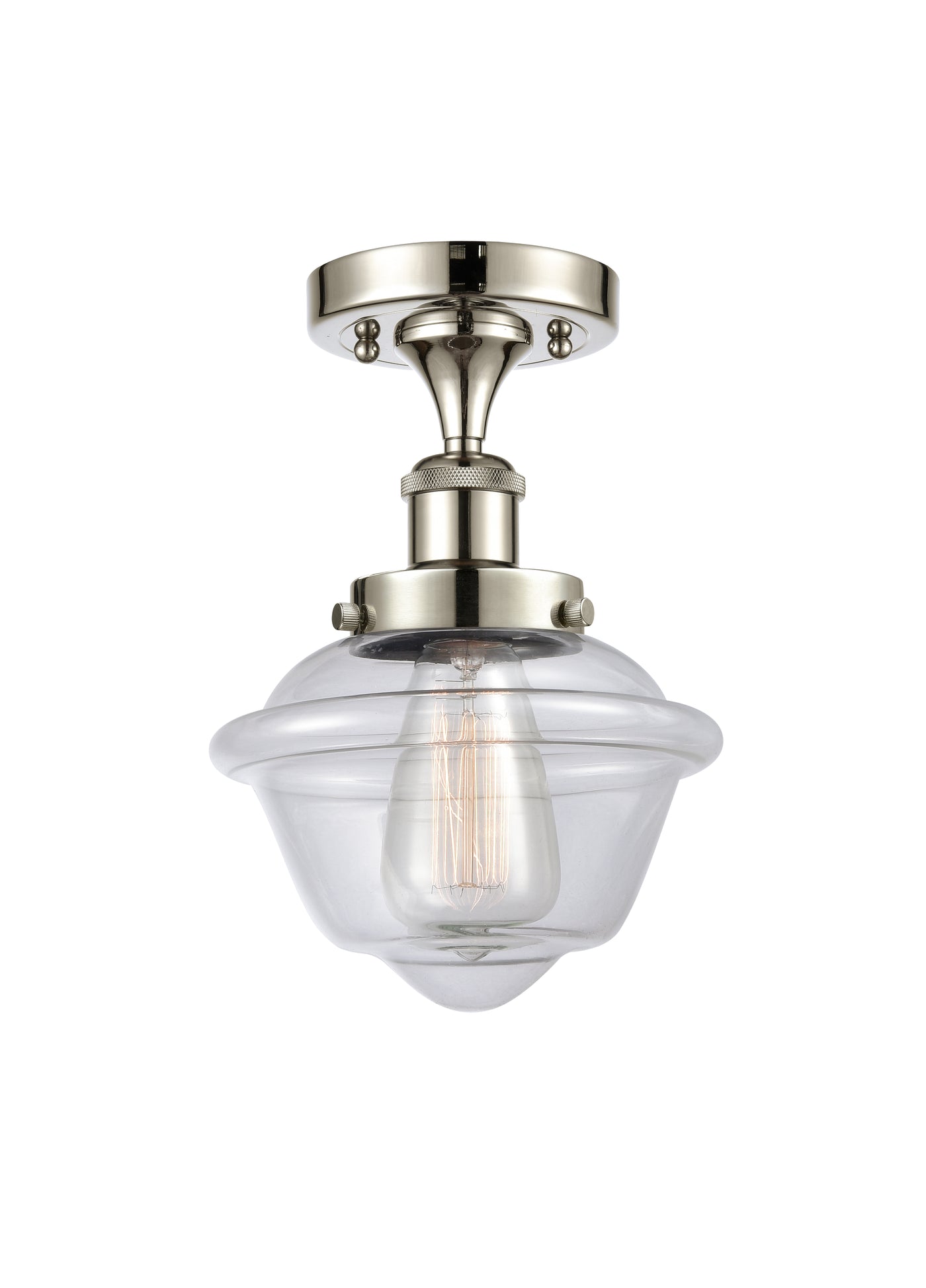 Edison Semi-Flush Mount Brushed Satin Nickel