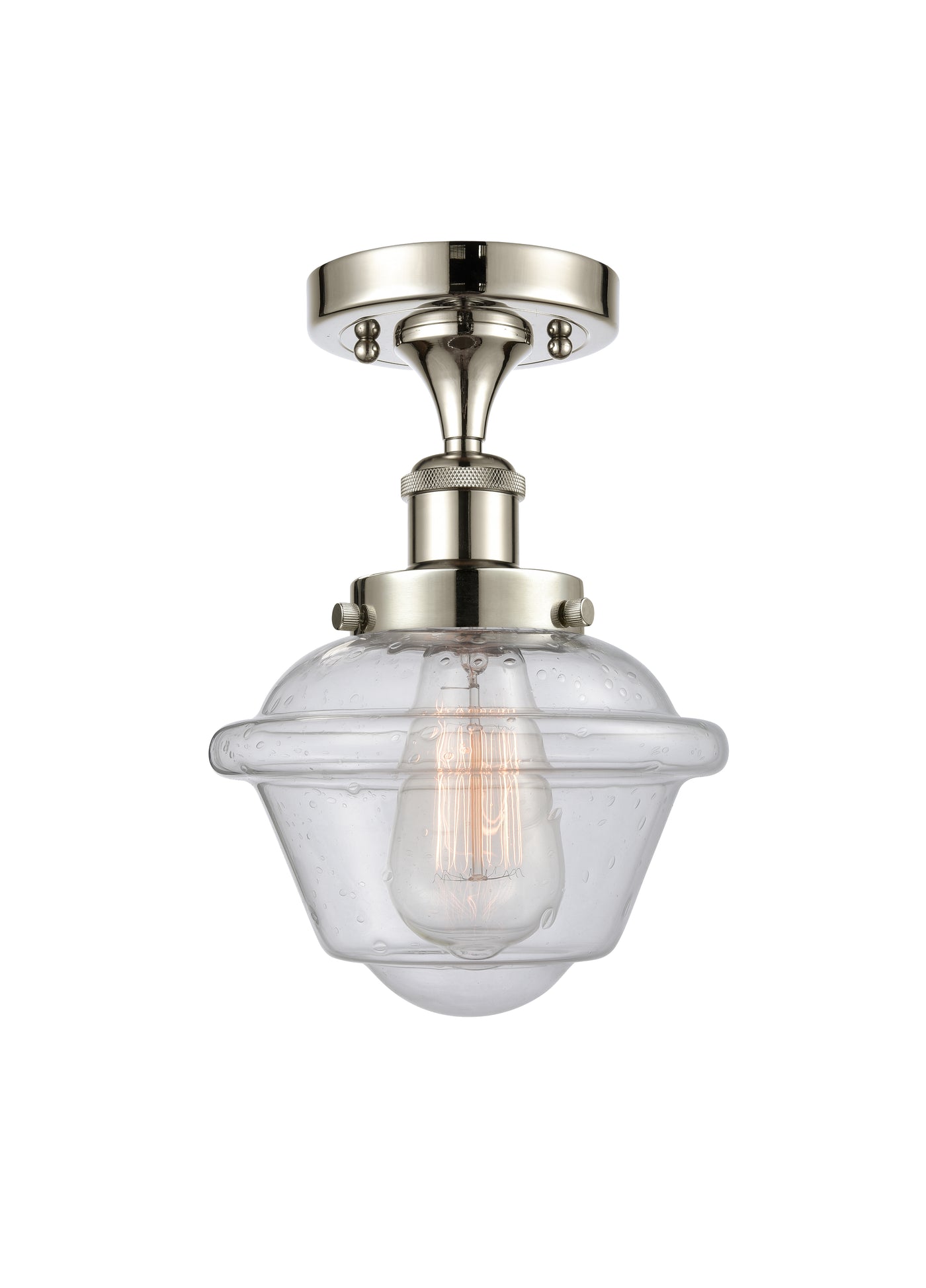 Edison Semi-Flush Mount Brushed Satin Nickel
