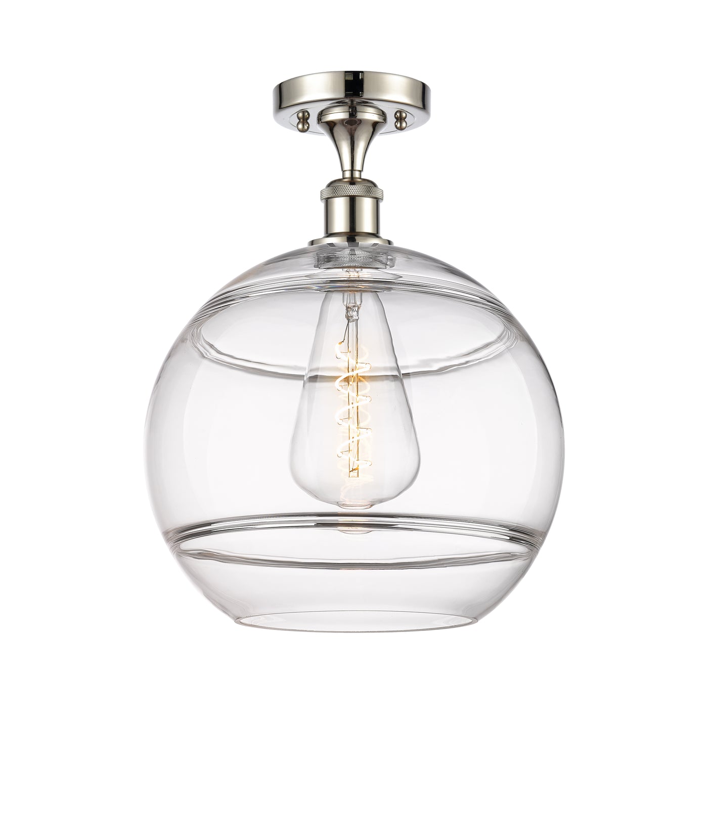 Edison Semi-Flush Mount Brushed Satin Nickel