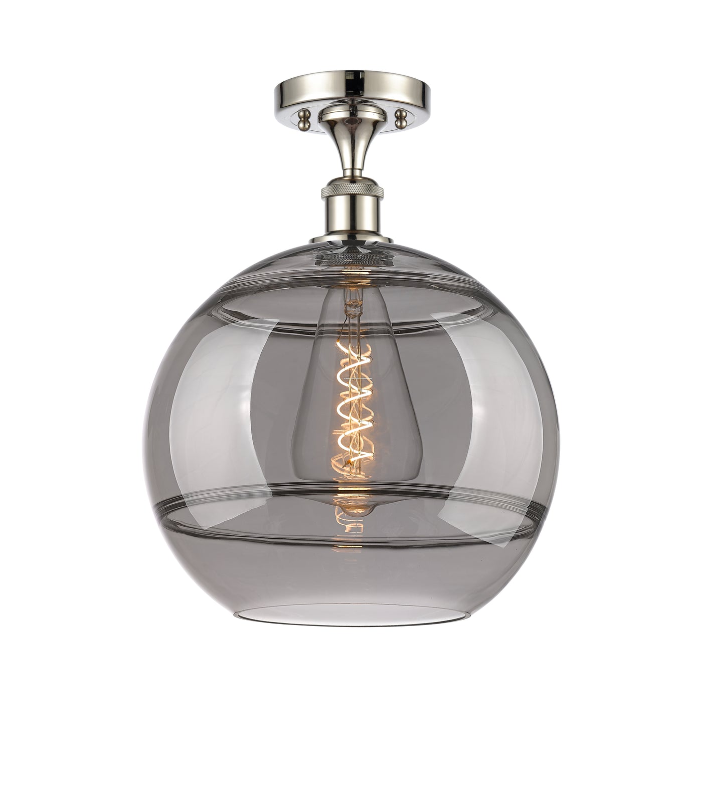 Edison Semi-Flush Mount Brushed Satin Nickel