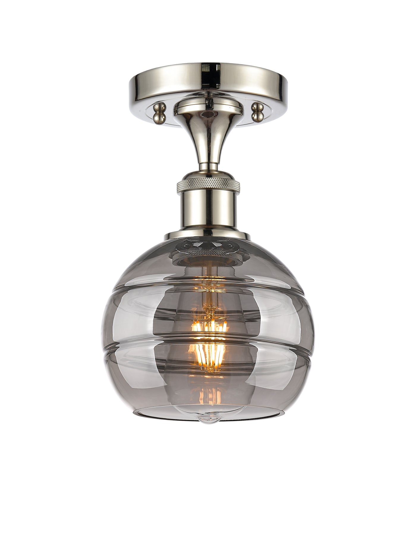 Edison Semi-Flush Mount Brushed Satin Nickel