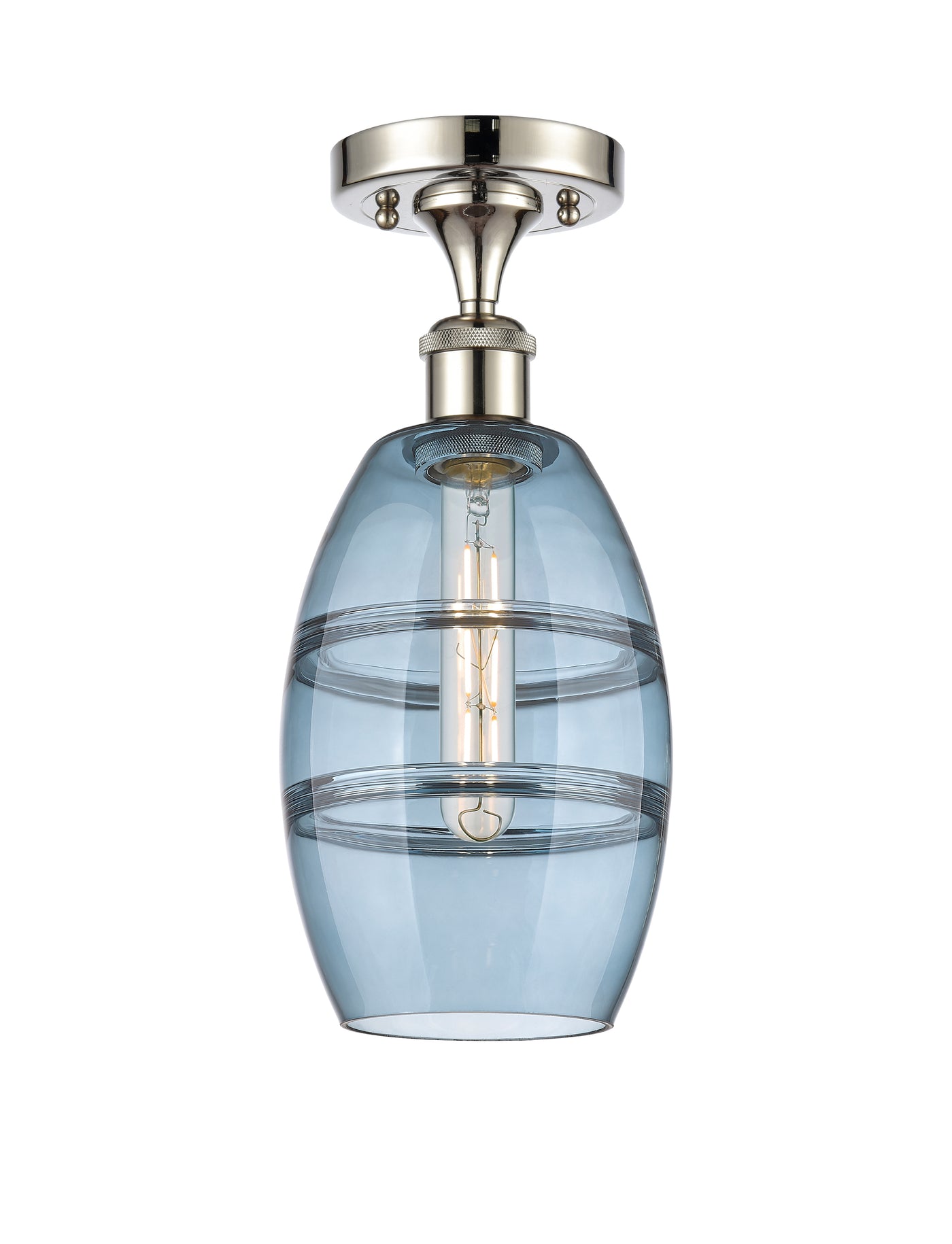 Edison Semi-Flush Mount Brushed Satin Nickel