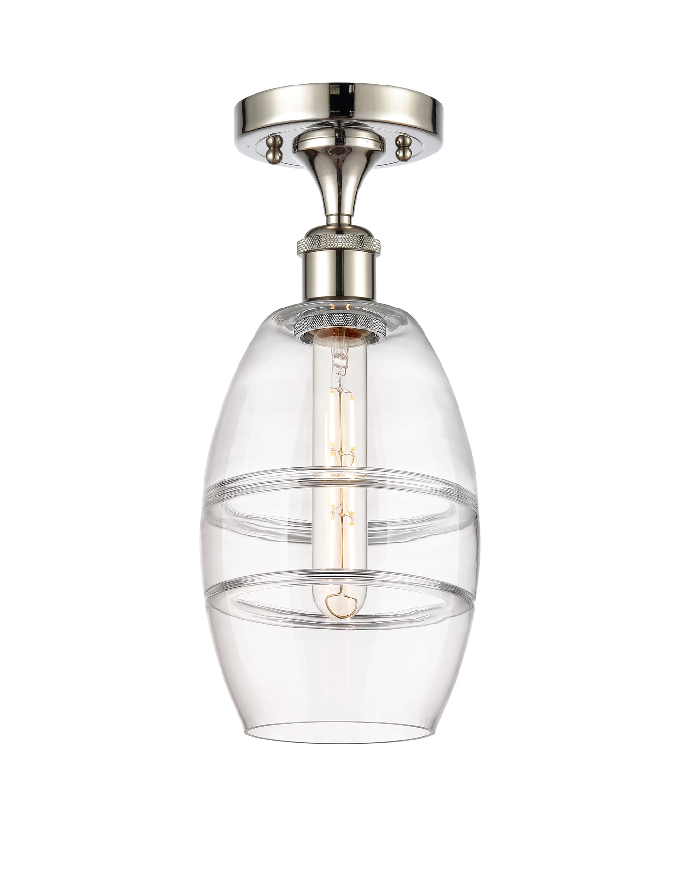Edison Semi-Flush Mount Brushed Satin Nickel