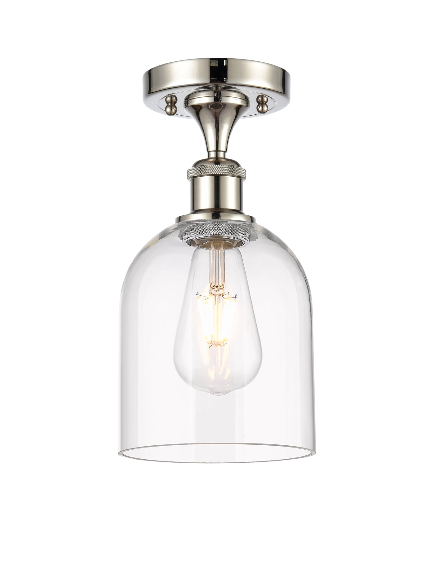 Edison Semi-Flush Mount Brushed Satin Nickel