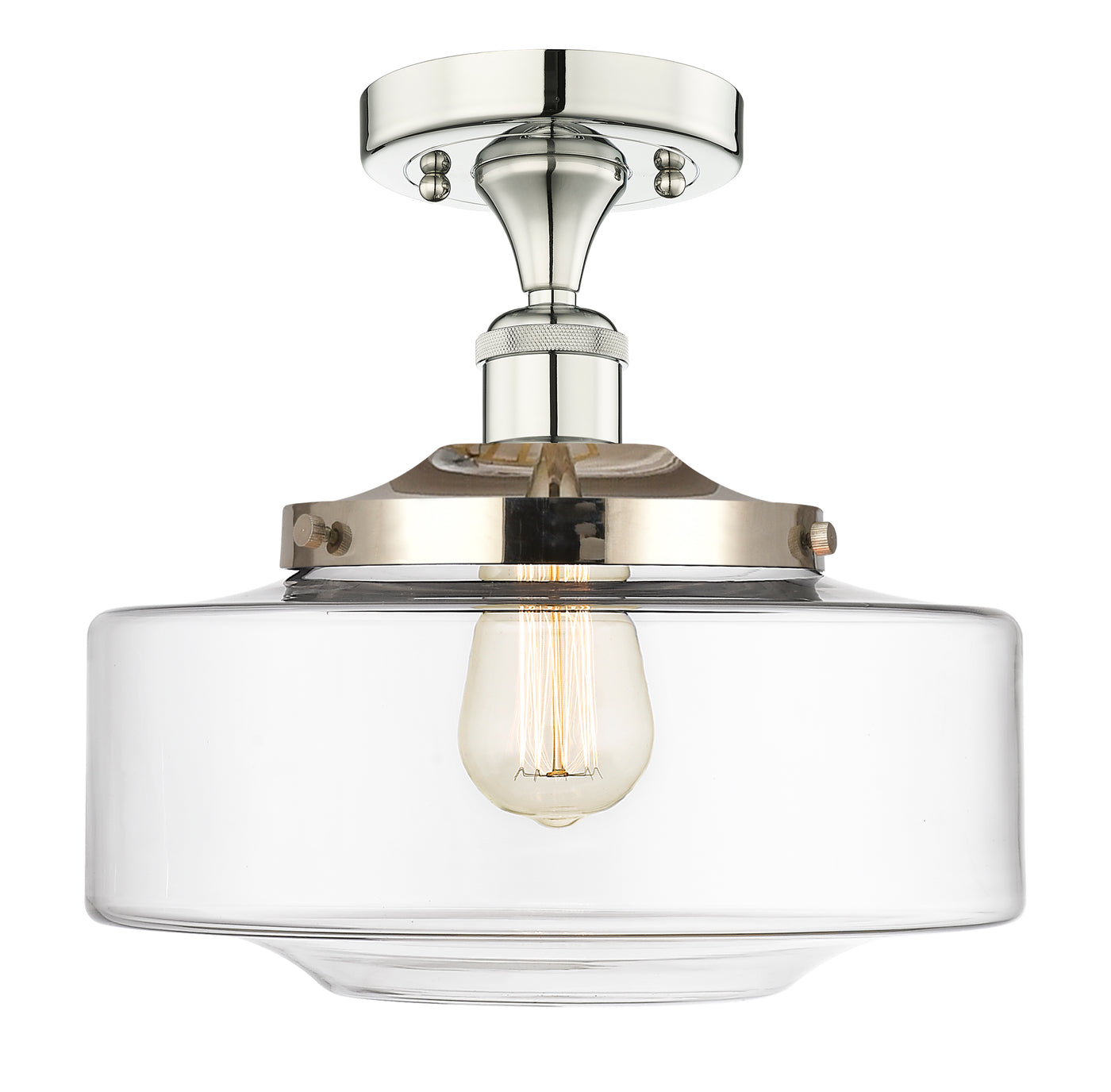 Edison Semi-Flush Mount Brushed Satin Nickel