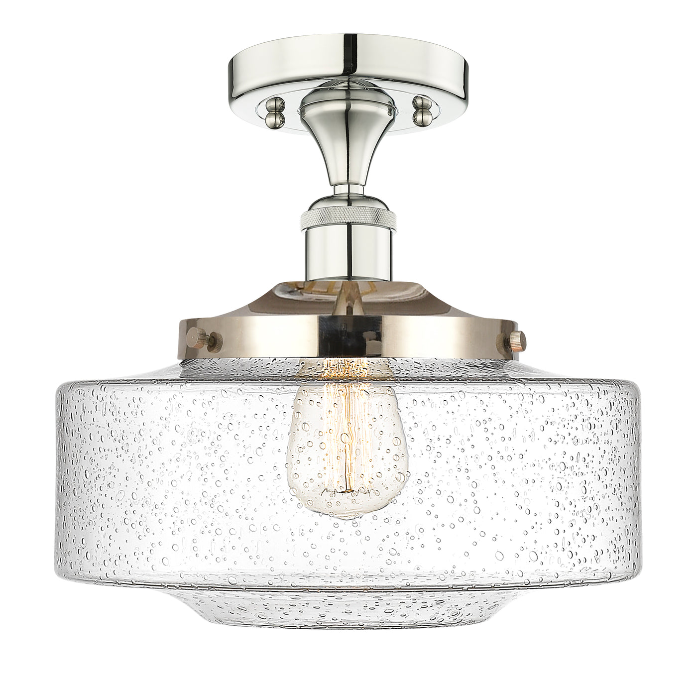 Edison Semi-Flush Mount Brushed Satin Nickel