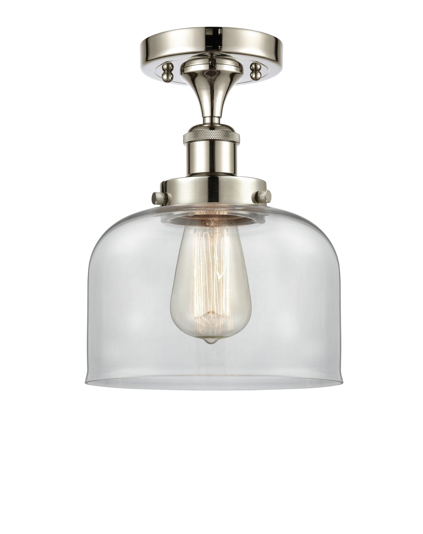 Edison Semi-Flush Mount Brushed Nickel Finish