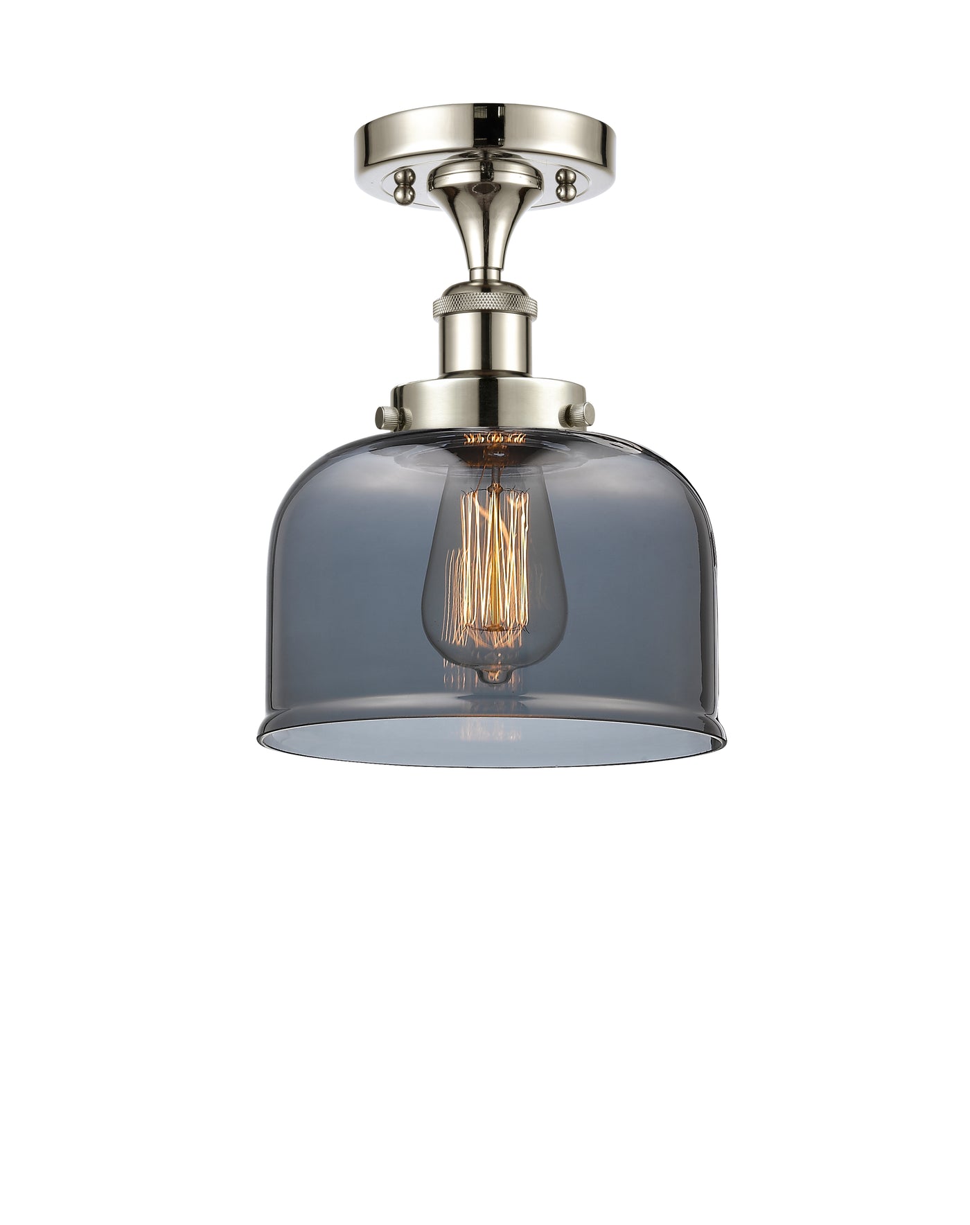 Edison Semi-Flush Mount Brushed Nickel Finish