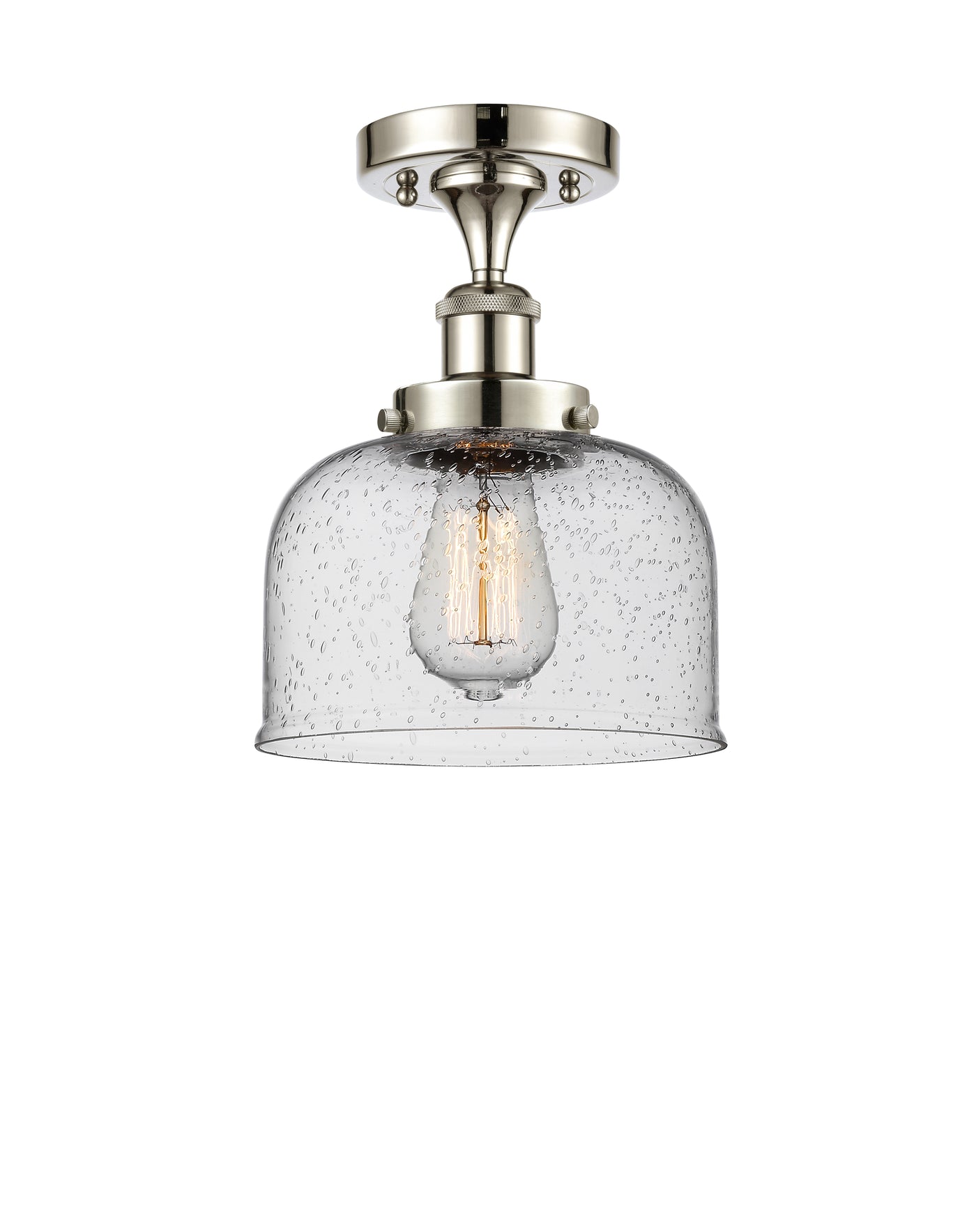 Edison Semi-Flush Mount Brushed Nickel Finish