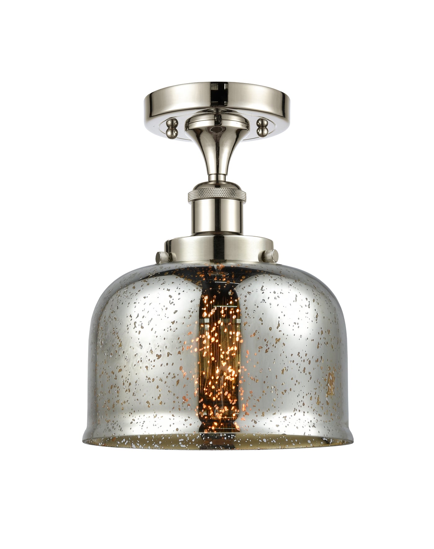 Edison Semi-Flush Mount Brushed Nickel Finish