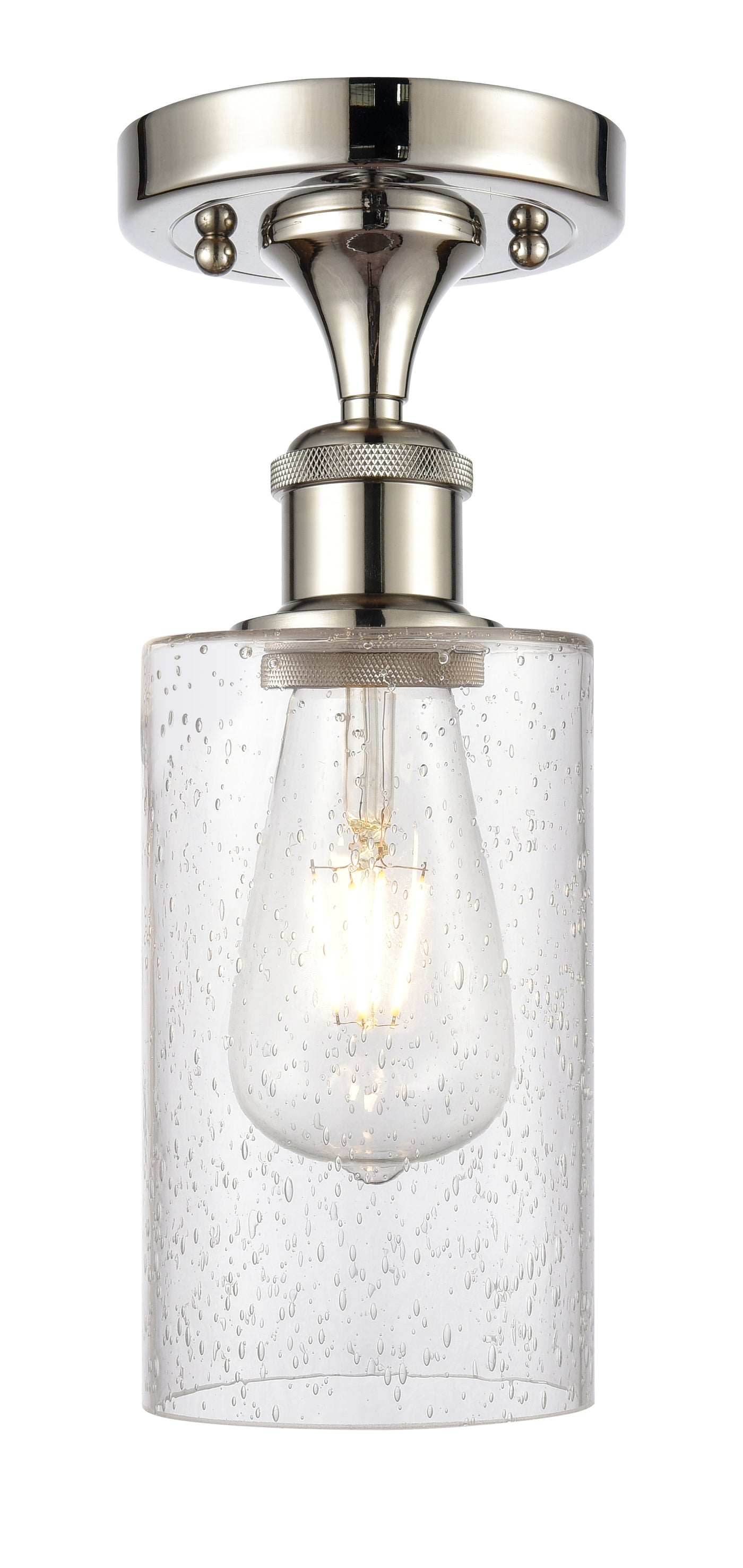 Edison Semi-Flush Mount Brushed Satin Nickel