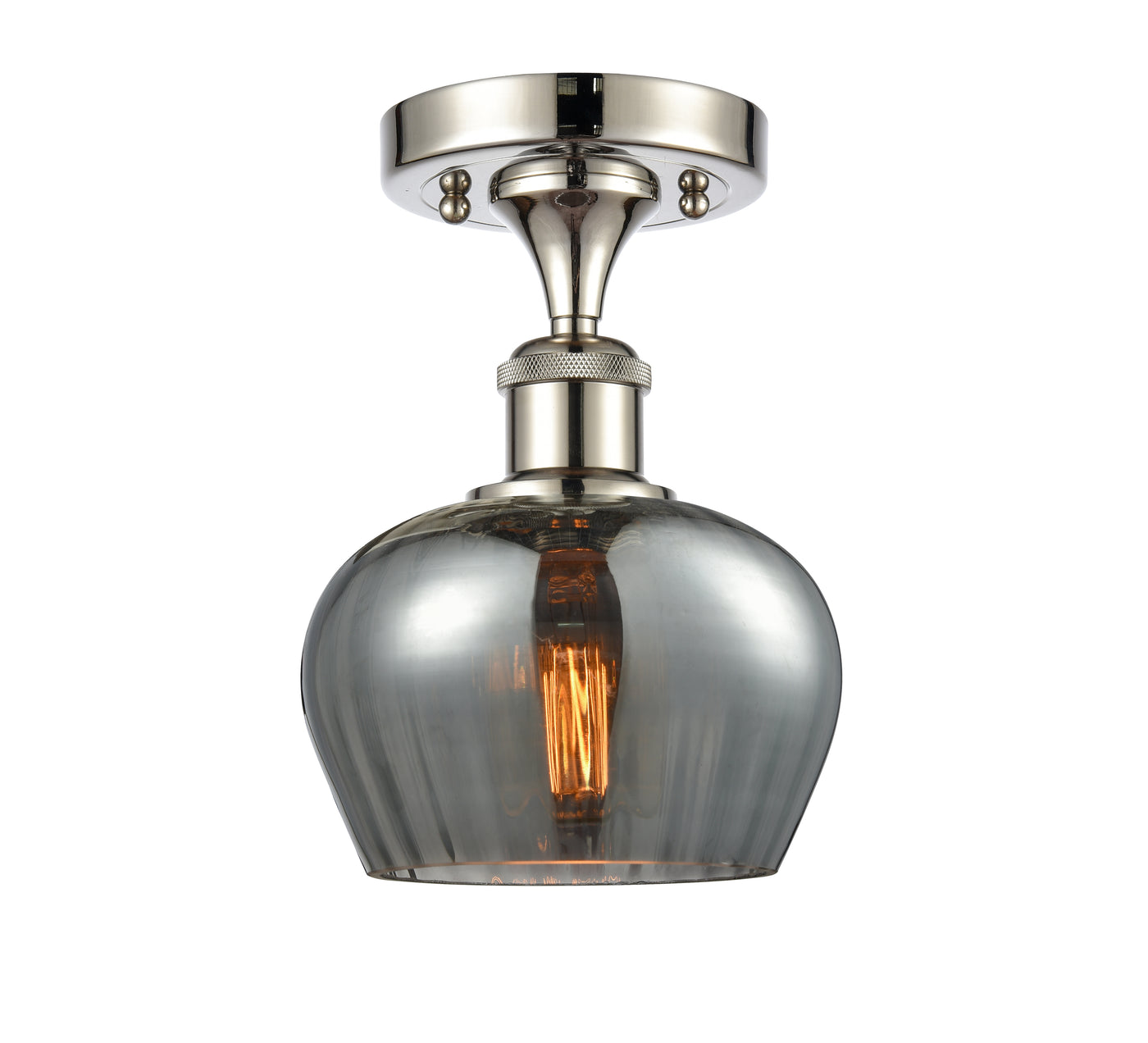 Edison Semi-Flush Mount Brushed Satin Nickel