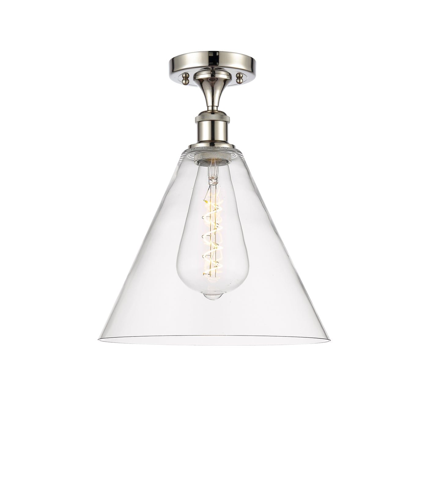 Edison Semi-Flush Mount Brushed Nickel