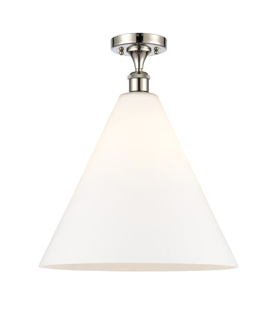Berkshire Glass 16-Inch 1-Light Semi-Flush Mount 19-Inch High