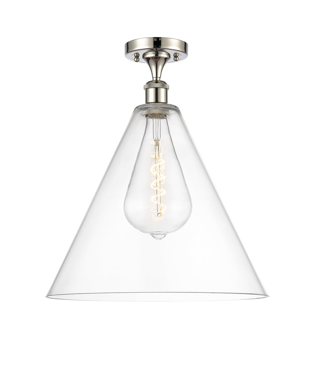 Berkshire Glass 16-Inch 1-Light Semi-Flush Mount 19-Inch High