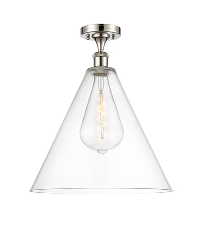 Berkshire Glass 16-Inch 1-Light Semi-Flush Mount 19-Inch High