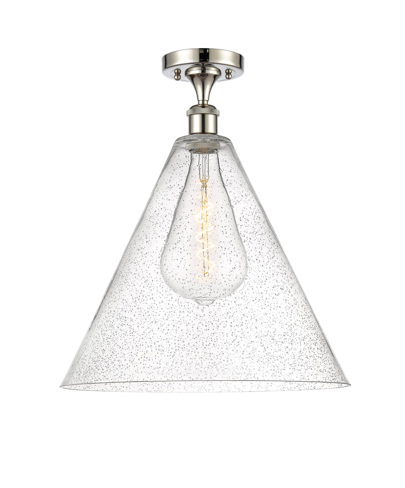 Edison Semi-Flush Mount Brushed Satin Nickel