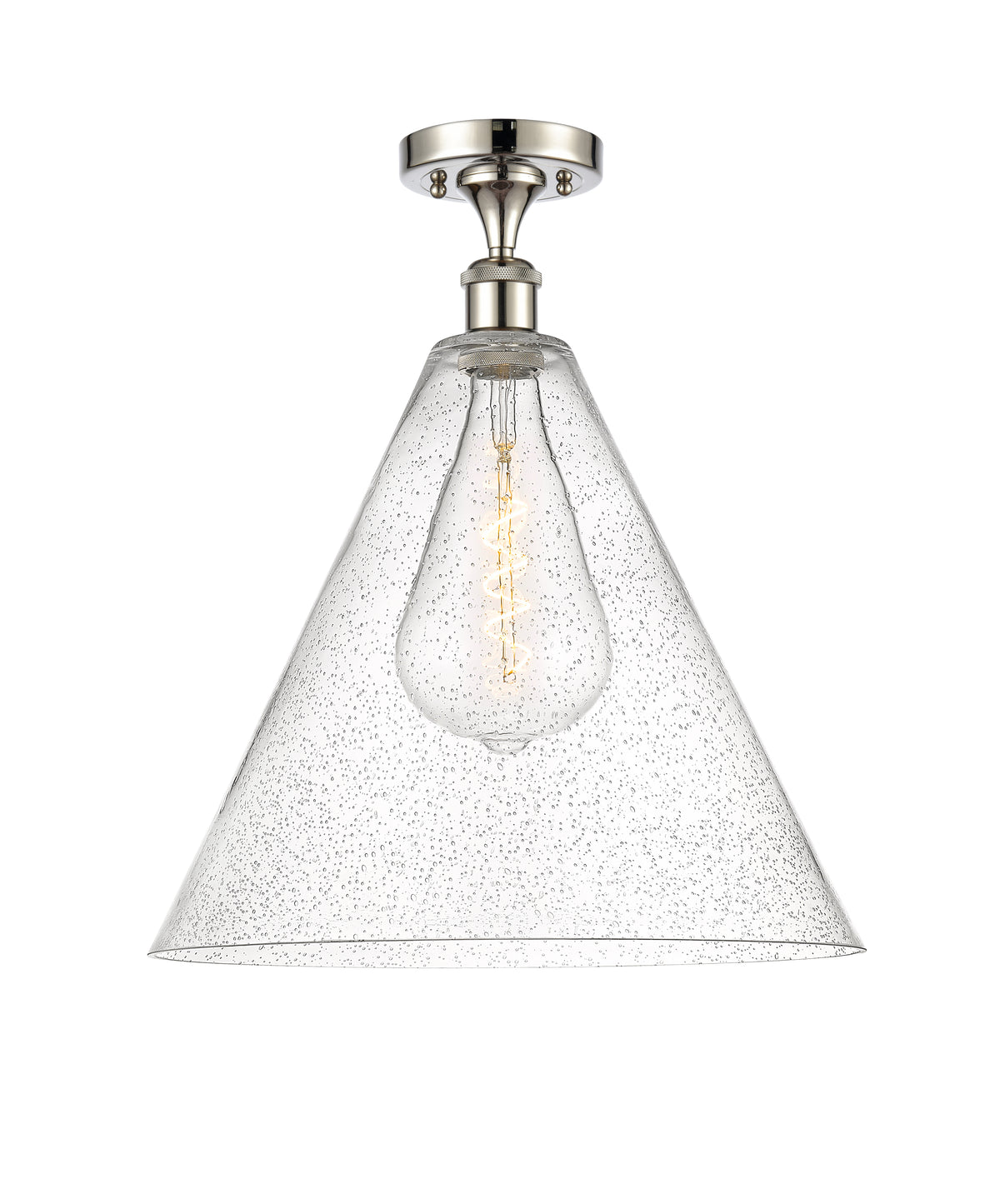 Berkshire Glass 16-Inch 1-Light Semi-Flush Mount 19-Inch High