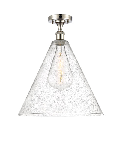 Berkshire Glass 16-Inch 1-Light Semi-Flush Mount 19-Inch High