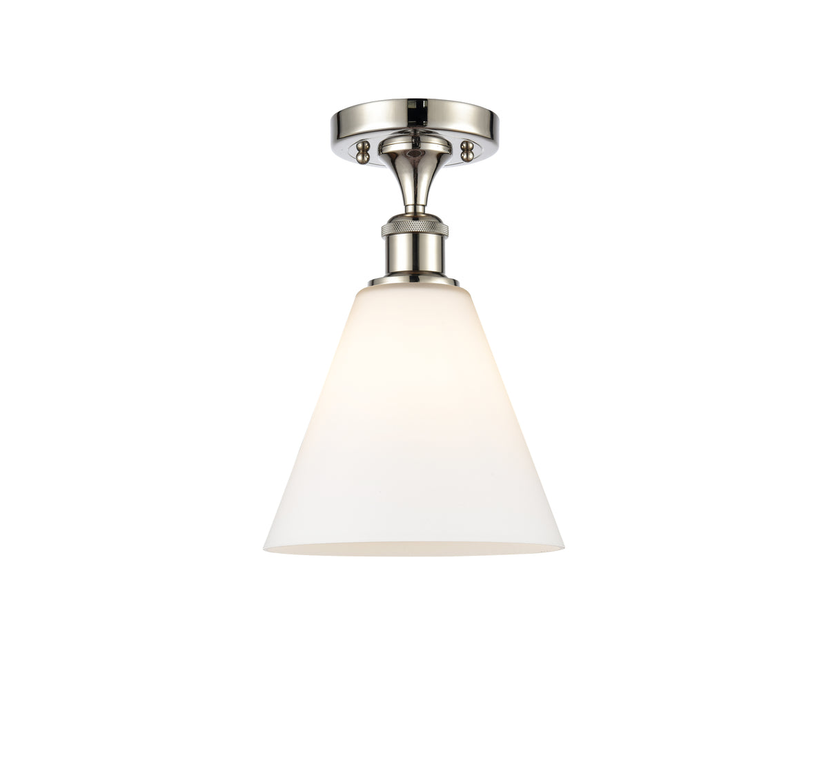 Berkshire Glass 8-Inch 1-Light Semi-Flush Mount 12-Inch High