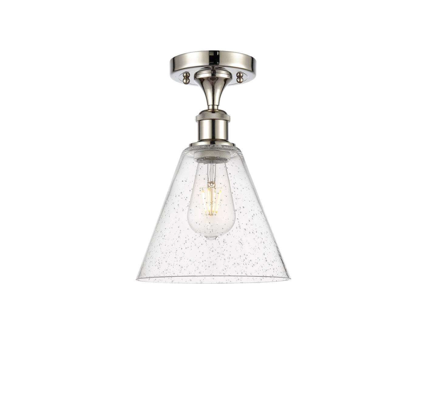 Edison Semi-Flush Mount Brushed Satin Nickel