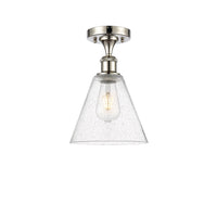 Edison Semi-Flush Mount Brushed Satin Nickel