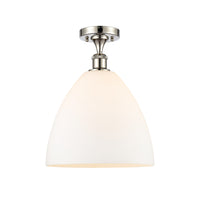 Edison Semi-Flush Mount Satin Nickel 8 Inch