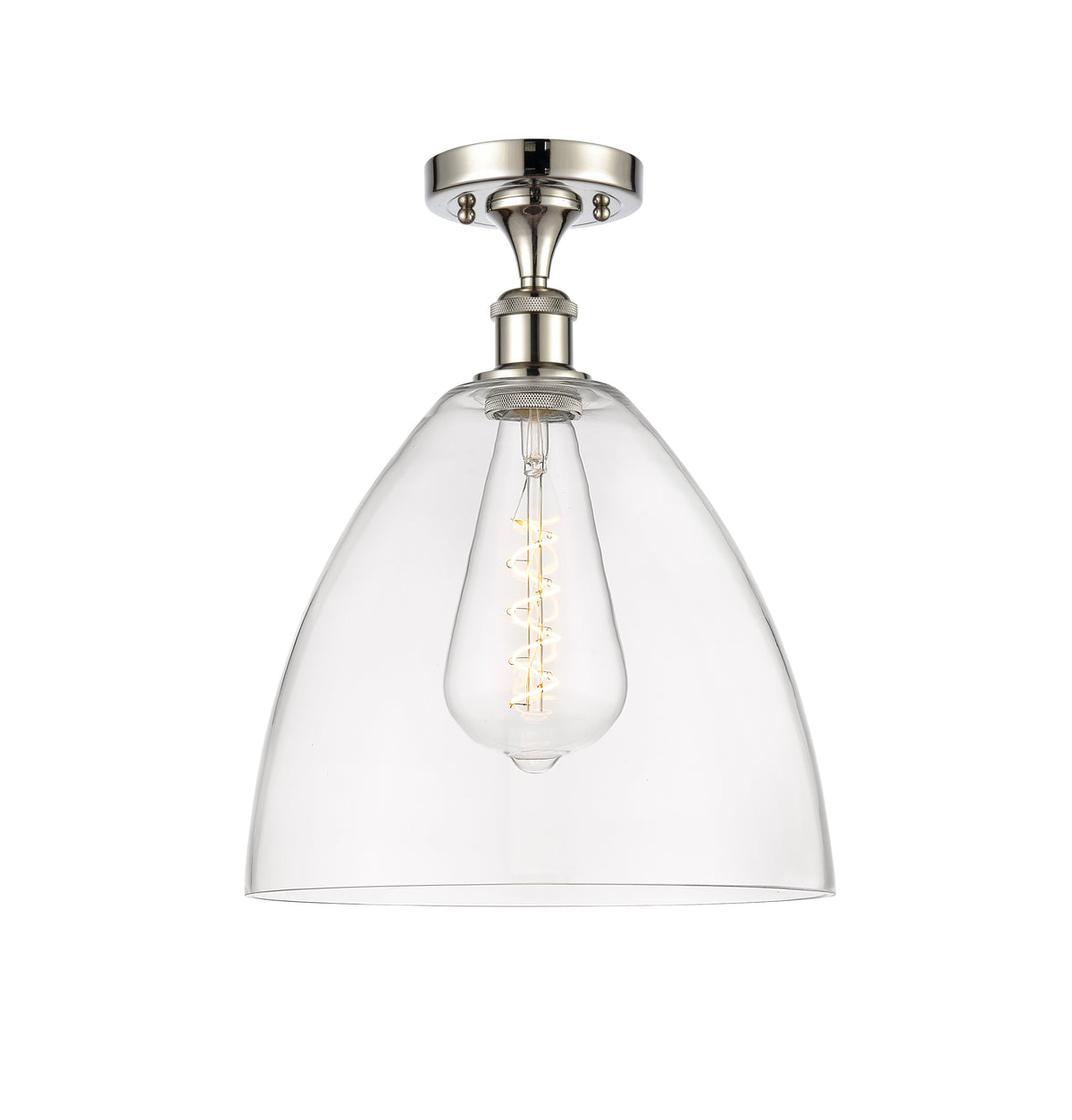 Bristol 12-Inch 1-Light Semi-Flush Mount Dome Shade 15-Inch High