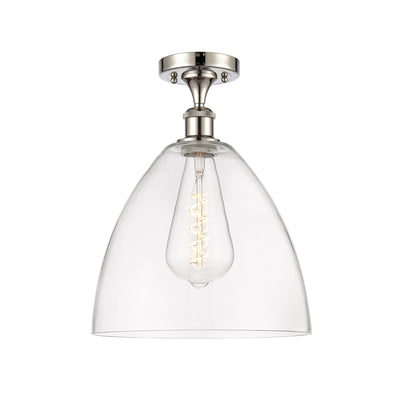 Bristol 12-Inch 1-Light Semi-Flush Mount Dome Shade 15-Inch High