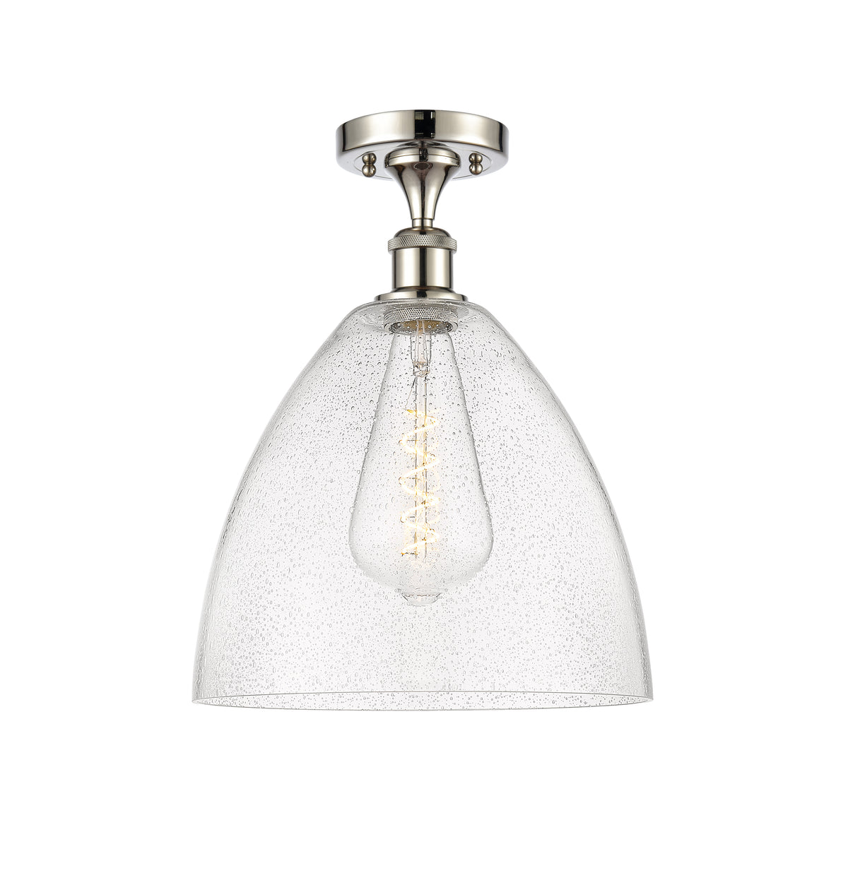 Bristol 12-Inch 1-Light Semi-Flush Mount Dome Shade 15-Inch High