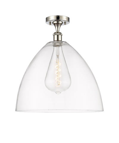 Bristol 16-Inch 1-Light Semi-Flush Mount Dome Shade 17.375-Inch High