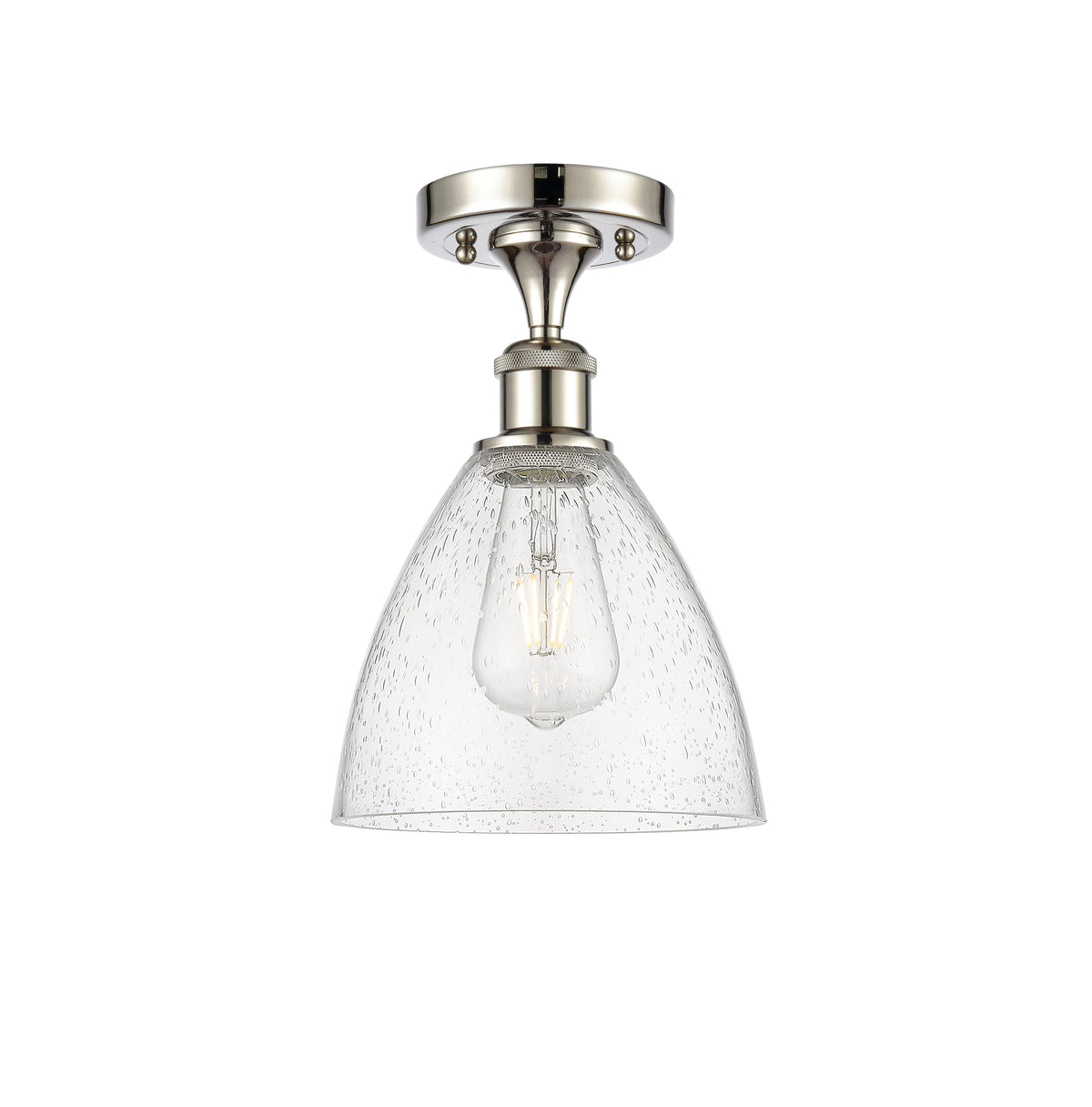 Bristol 8-Inch 1-Light Semi-Flush Mount Dome Shade 11.5-Inch High