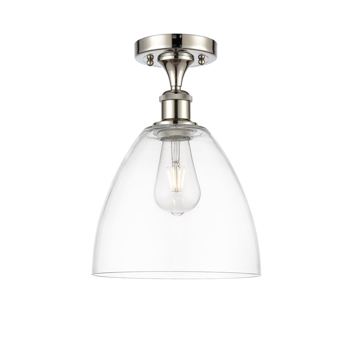 Bristol 9-Inch 1-Light Semi-Flush Mount Dome Shade 13.125-Inch High
