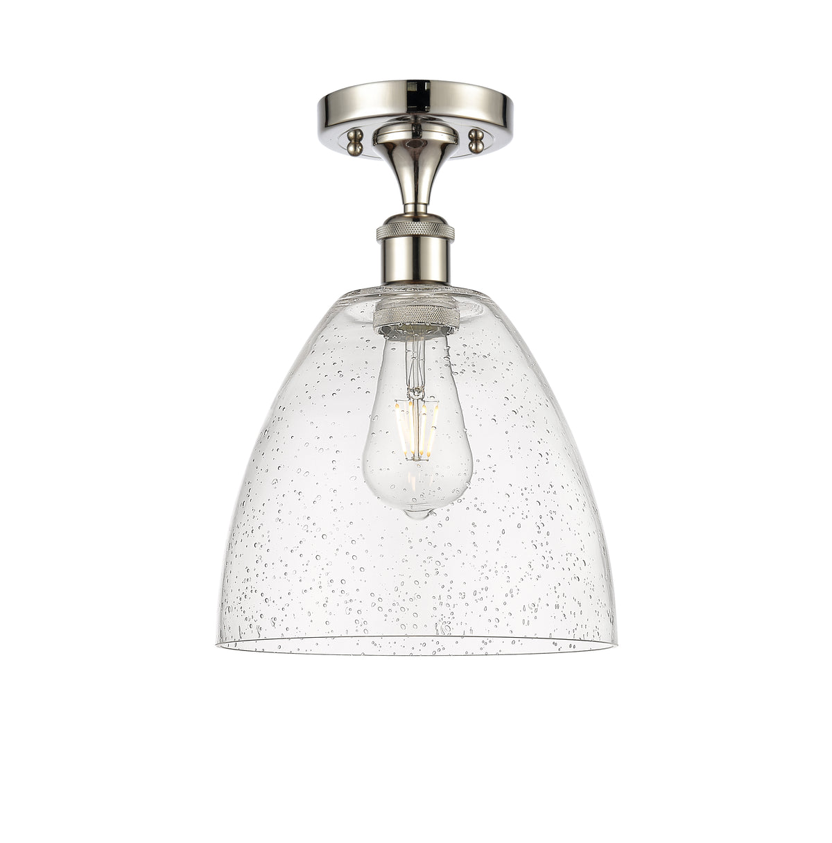 Bristol 9-Inch 1-Light Semi-Flush Mount Dome Shade 13.125-Inch High