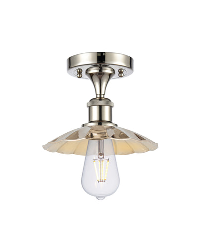 Scallop 8-Inch 1-Light Semi-Flush Mount Cone Shade 6.25-Inch High