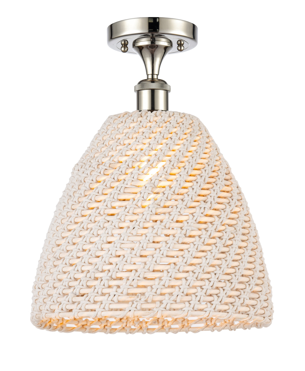 Bristol Natural 12-Inch 1-Light Semi-Flush Mount 15.375-Inch High