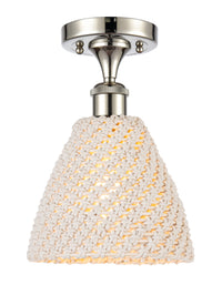 Edison Semi-Flush Mount Brass Satin Nickel