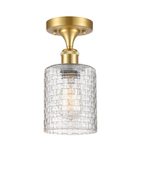 Edison Semi-Flush Mount Brushed Satin Nickel