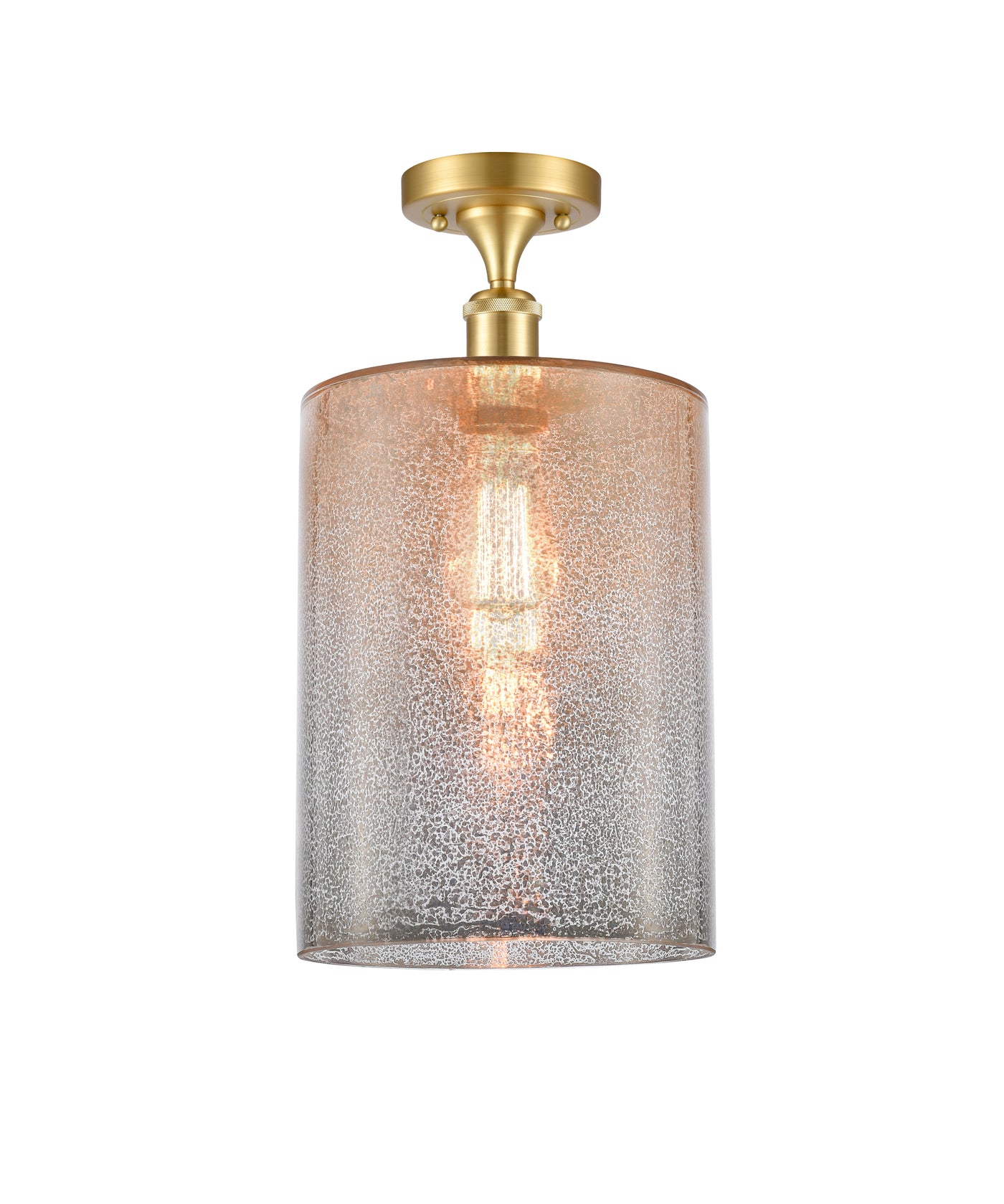 Edison Semi-Flush Mount Brushed Satin Nickel
