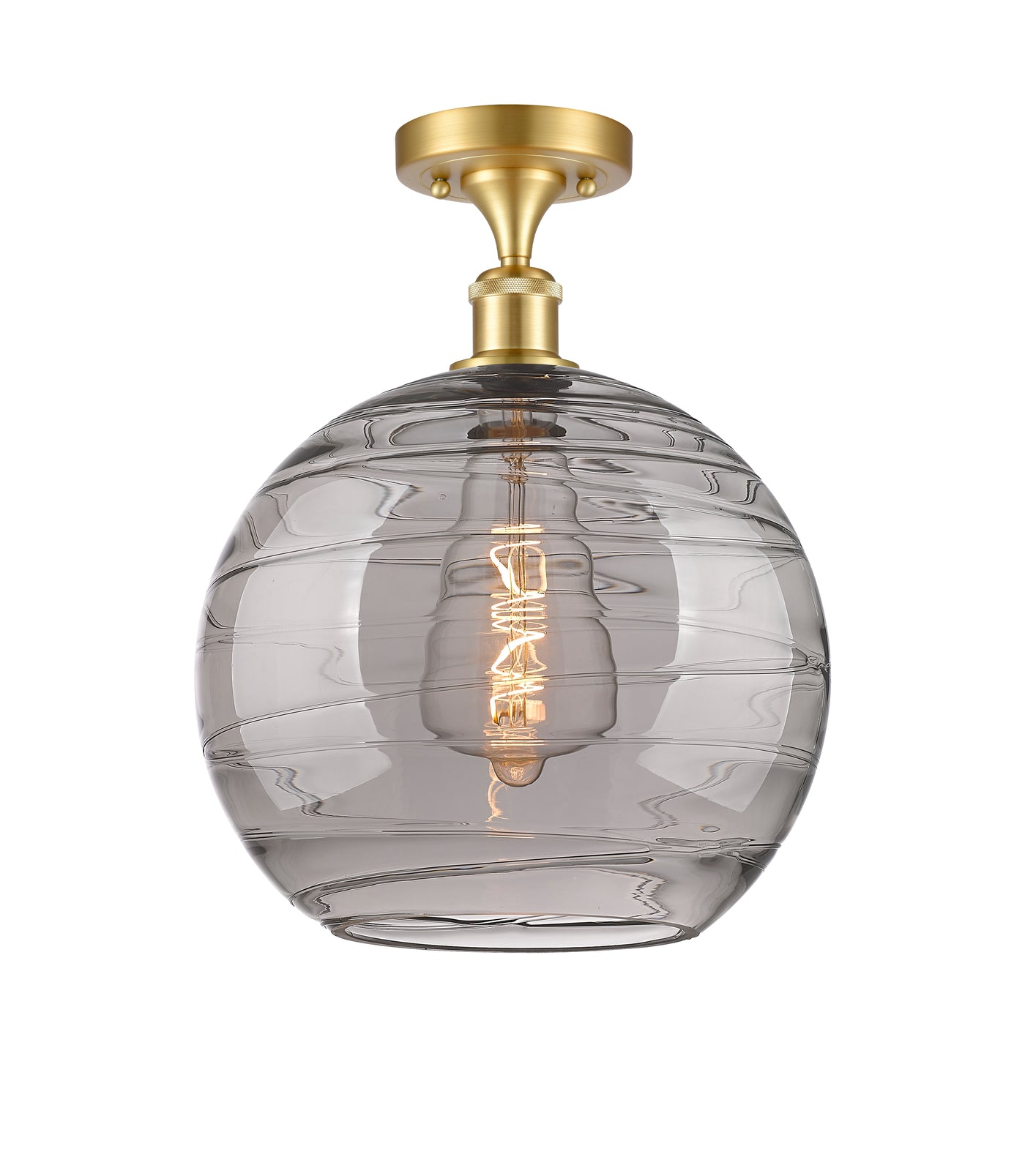 Edison Semi-Flush Mount Brushed Satin Nickel