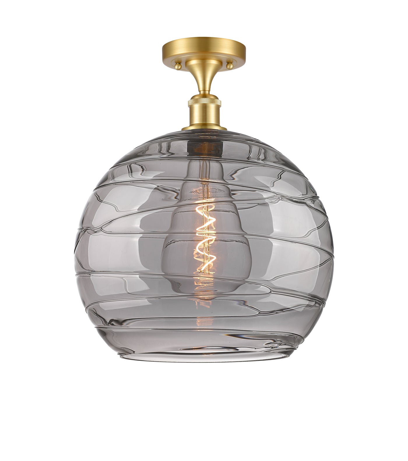 Edison Semi-Flush Mount Brushed Satin Nickel