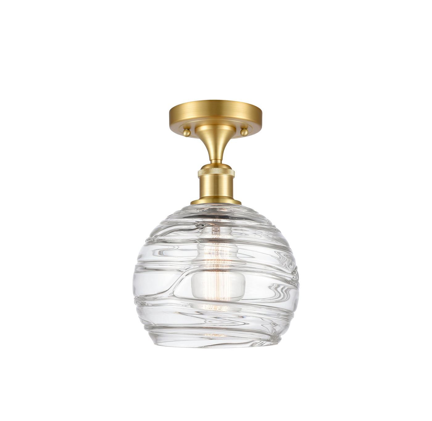 Edison Semi-Flush Mount Brushed Satin Nickel