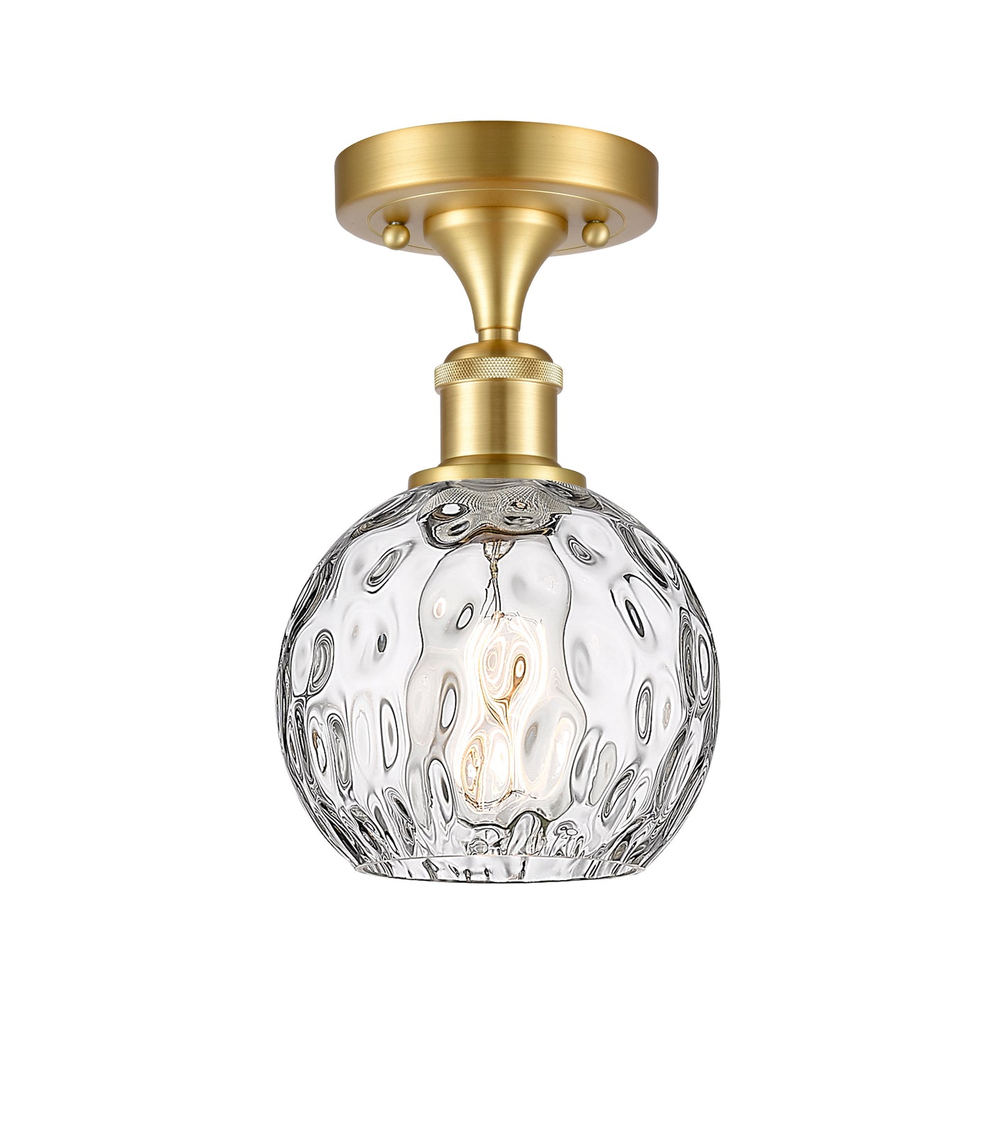 Edison Semi-Flush Mount Water Glass Nickel