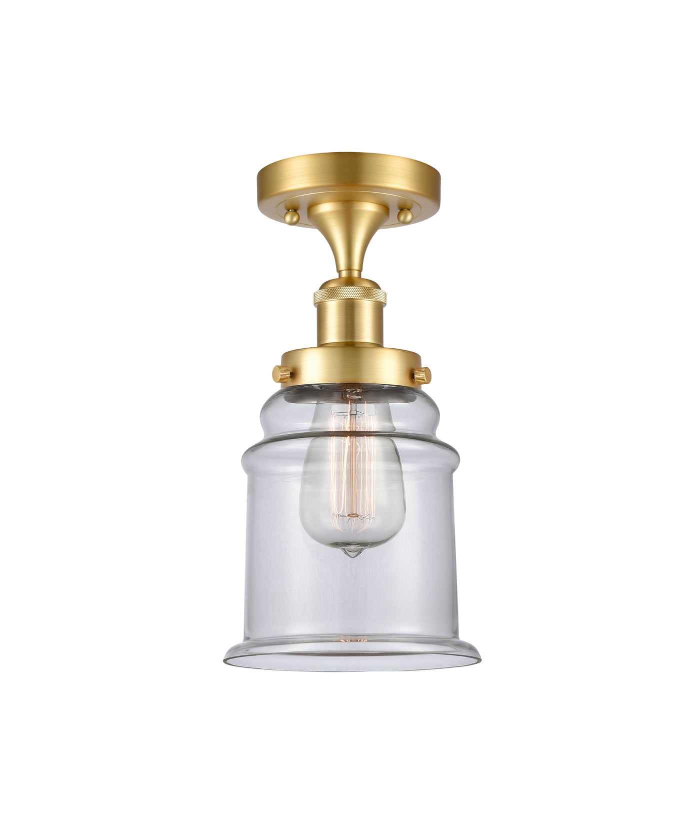 Edison Semi-Flush Mount Brushed Satin Nickel