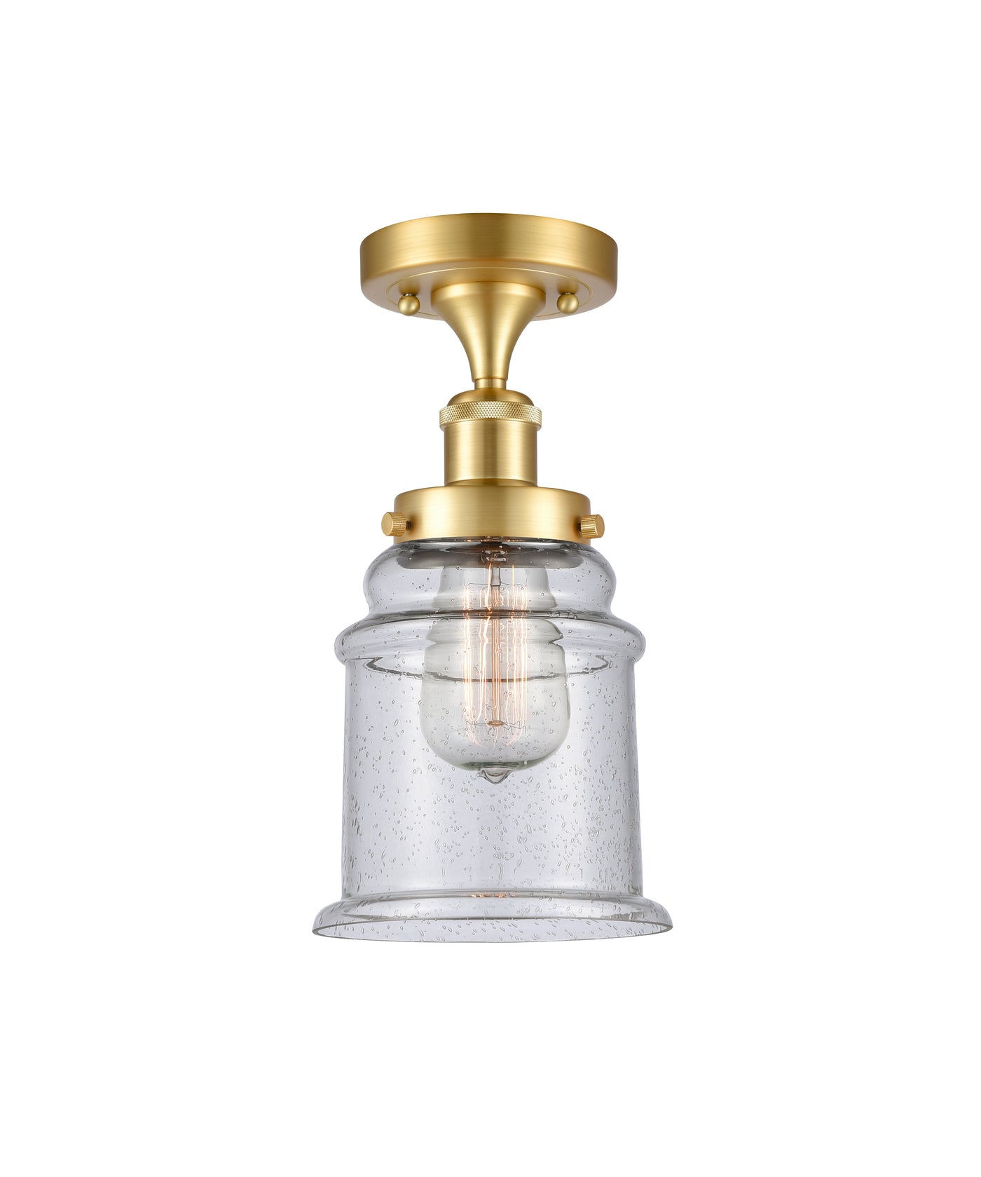 Edison Semi-Flush Mount Brushed Satin Nickel