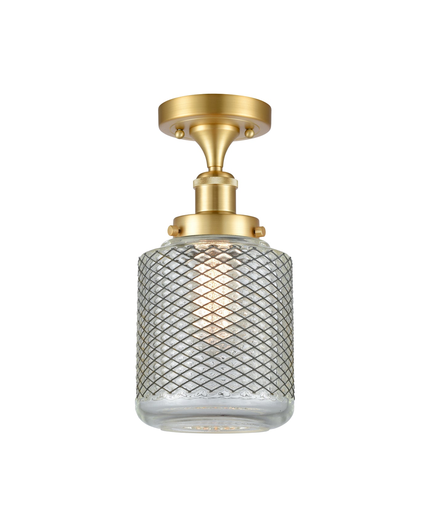 Edison Semi-Flush Mount Brushed Satin Nickel