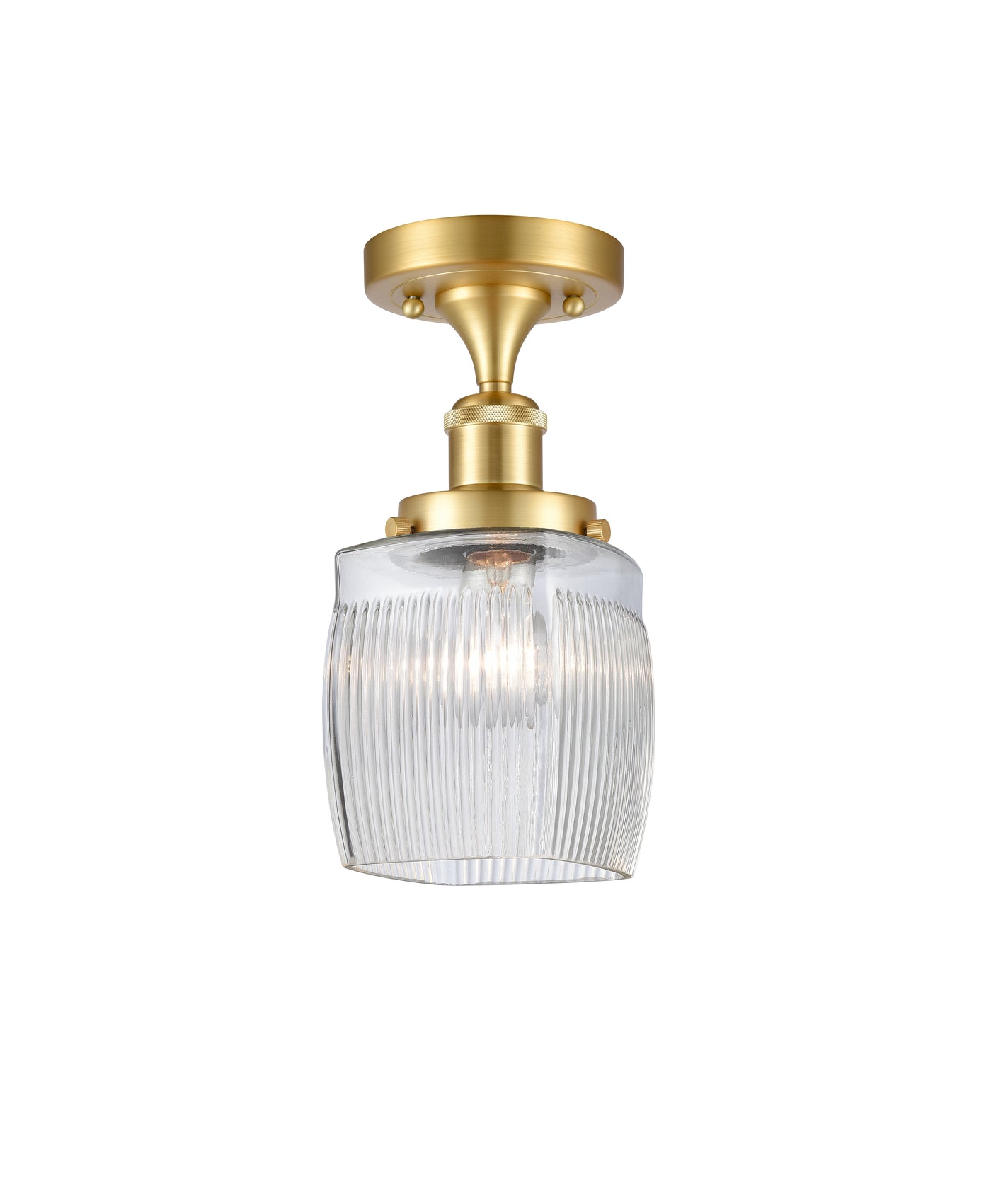 Edison Semi-Flush Mount Brushed Satin Nickel