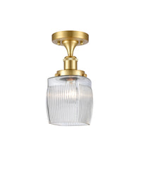 Edison Semi-Flush Mount Brushed Satin Nickel