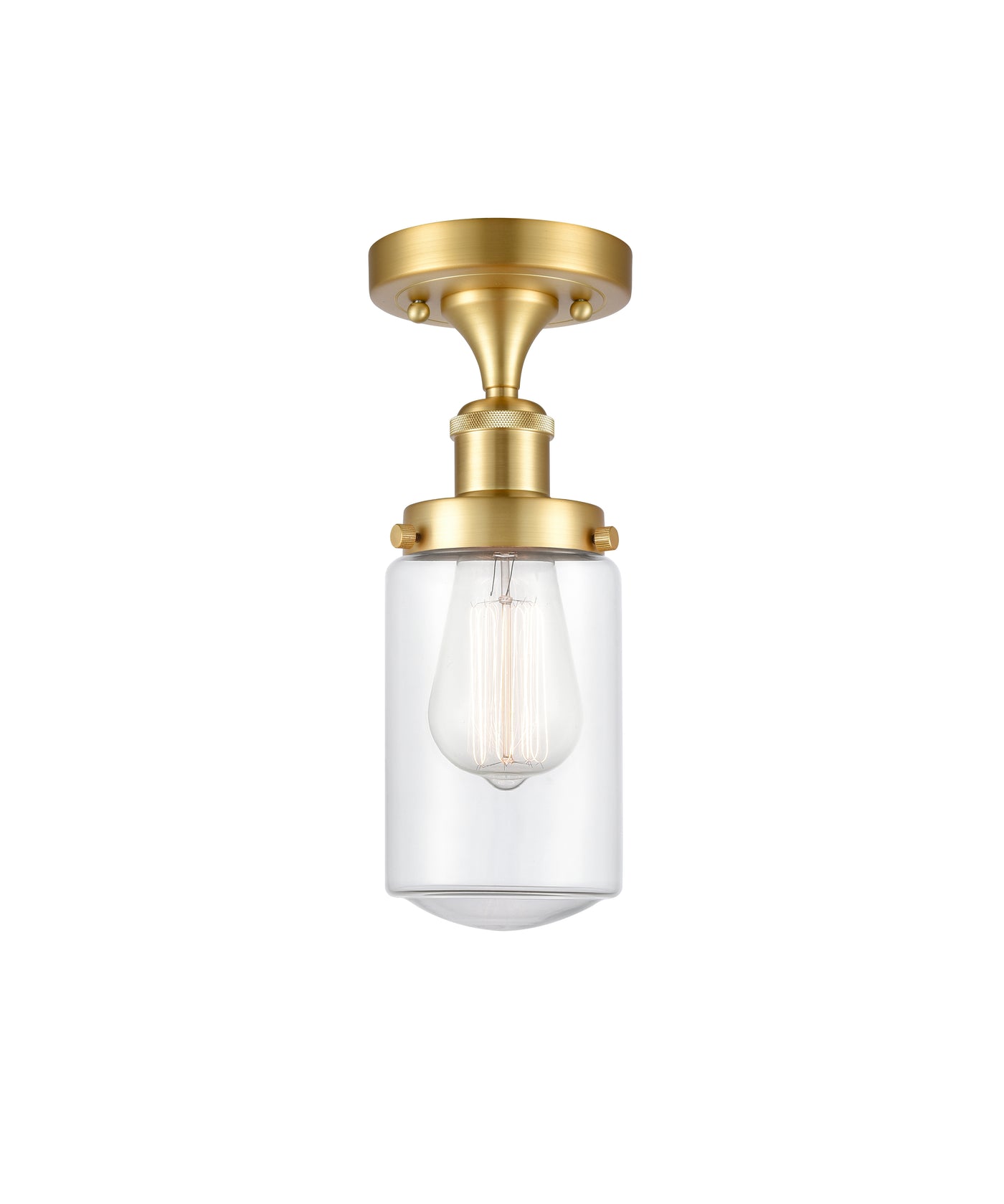 Edison Semi-Flush Mount Brushed Satin Nickel